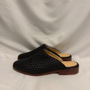 Nisolo Ama Woven Flat Mule in Black, Size 7.5, NEW!